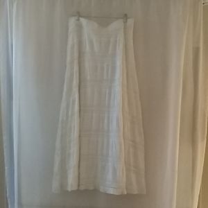 Chico's women's long white crochet skirt size 2